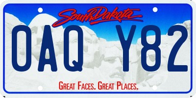 SD license plate 0AQY82
