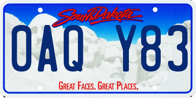 SD license plate 0AQY83