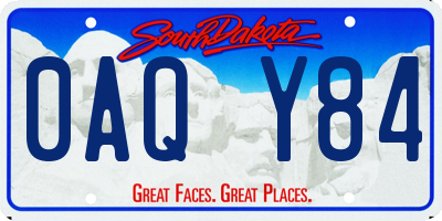 SD license plate 0AQY84