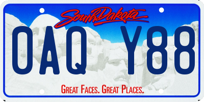SD license plate 0AQY88