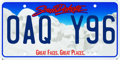 SD license plate 0AQY96