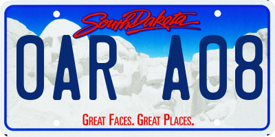 SD license plate 0ARA08
