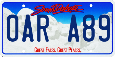 SD license plate 0ARA89