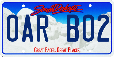 SD license plate 0ARB02