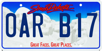 SD license plate 0ARB17