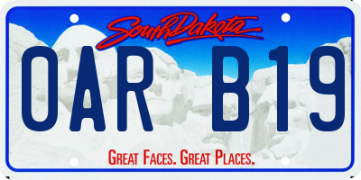 SD license plate 0ARB19