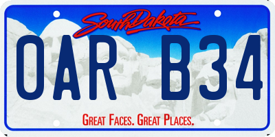 SD license plate 0ARB34