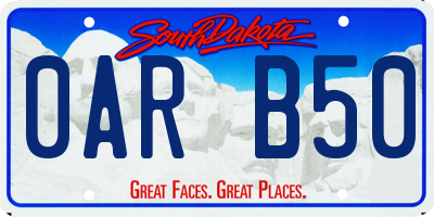 SD license plate 0ARB50