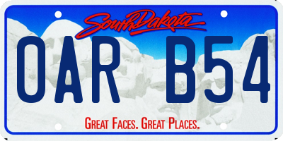 SD license plate 0ARB54