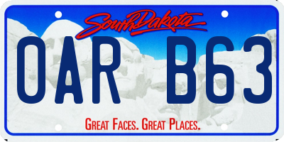 SD license plate 0ARB63