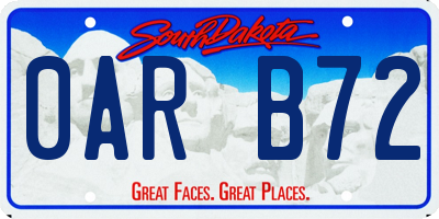 SD license plate 0ARB72