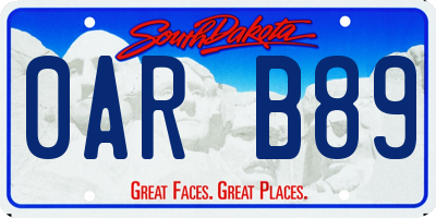 SD license plate 0ARB89
