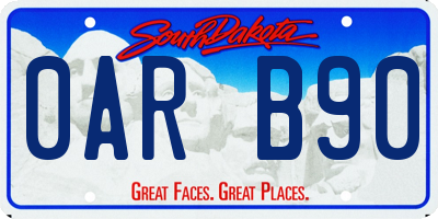 SD license plate 0ARB90