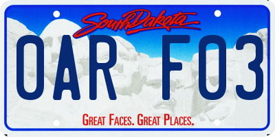 SD license plate 0ARF03