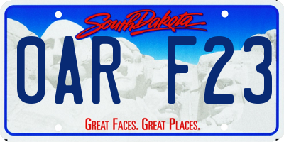 SD license plate 0ARF23