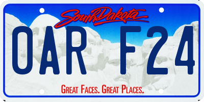 SD license plate 0ARF24