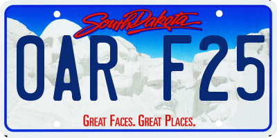 SD license plate 0ARF25