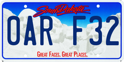 SD license plate 0ARF32