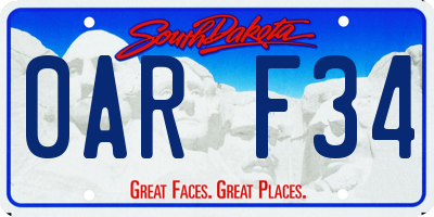 SD license plate 0ARF34