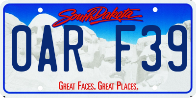 SD license plate 0ARF39