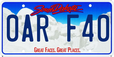 SD license plate 0ARF40