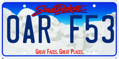 SD license plate 0ARF53