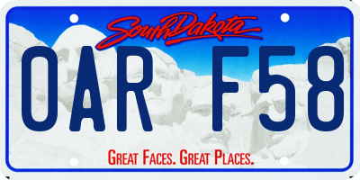 SD license plate 0ARF58