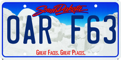 SD license plate 0ARF63