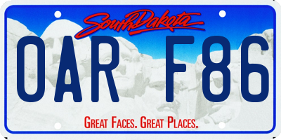 SD license plate 0ARF86