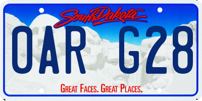 SD license plate 0ARG28