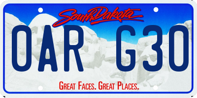 SD license plate 0ARG30