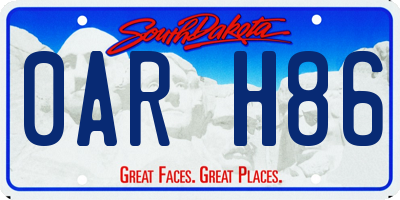 SD license plate 0ARH86