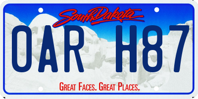 SD license plate 0ARH87