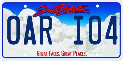 SD license plate 0ARI04