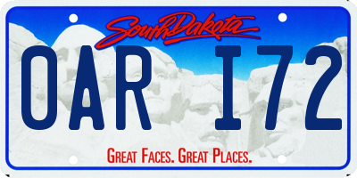 SD license plate 0ARI72