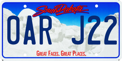 SD license plate 0ARJ22