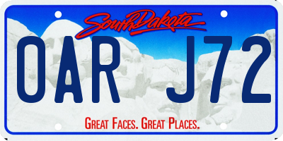 SD license plate 0ARJ72