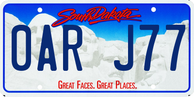 SD license plate 0ARJ77