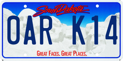 SD license plate 0ARK14