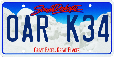 SD license plate 0ARK34