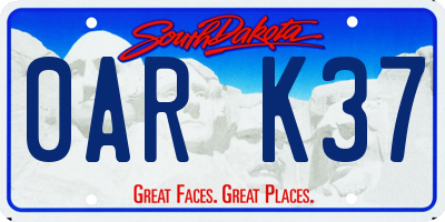 SD license plate 0ARK37