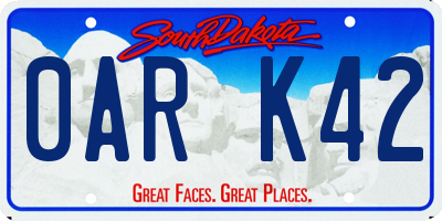 SD license plate 0ARK42