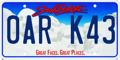 SD license plate 0ARK43