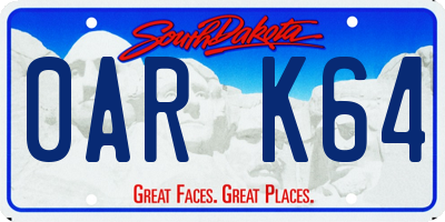 SD license plate 0ARK64