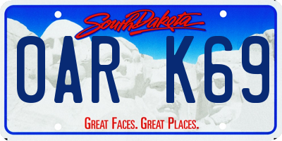 SD license plate 0ARK69