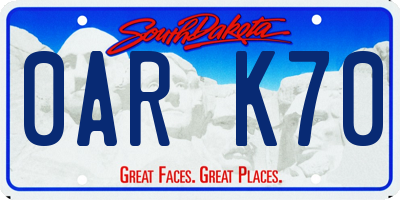 SD license plate 0ARK70