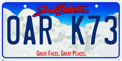 SD license plate 0ARK73
