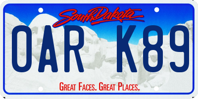 SD license plate 0ARK89