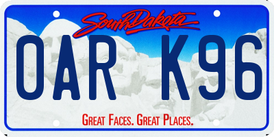 SD license plate 0ARK96