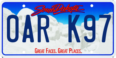 SD license plate 0ARK97